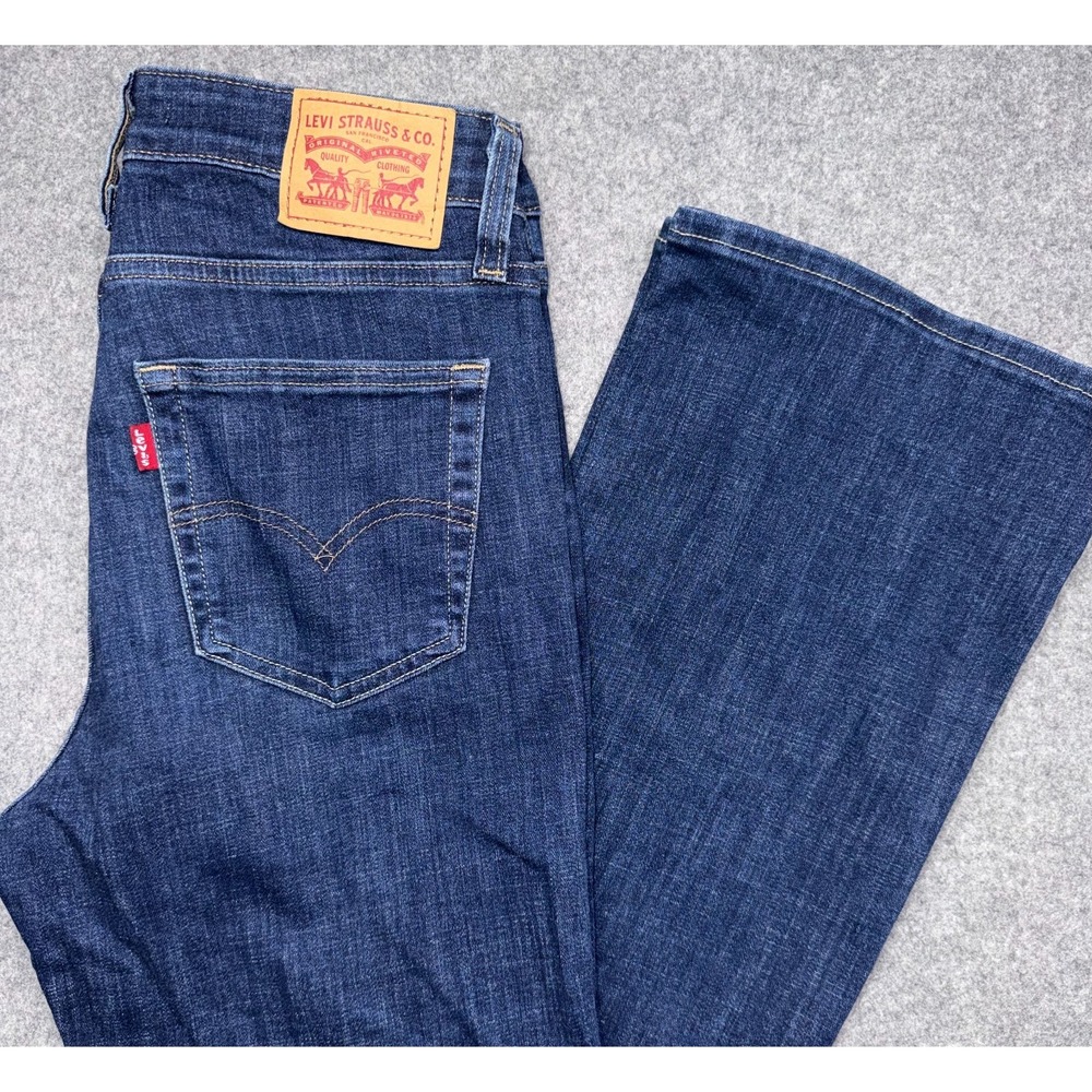 Levis 725 Jeans Women 28 High Rise Bootcut Stretch Denim Dark Wash 28x34